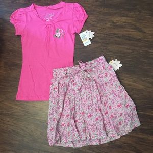 Grane Girls Embellished Top with pleated skirt S